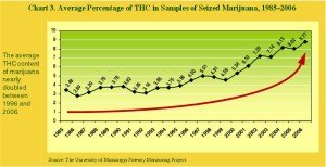 Cannabis potency has risen sharply over the past two decades.